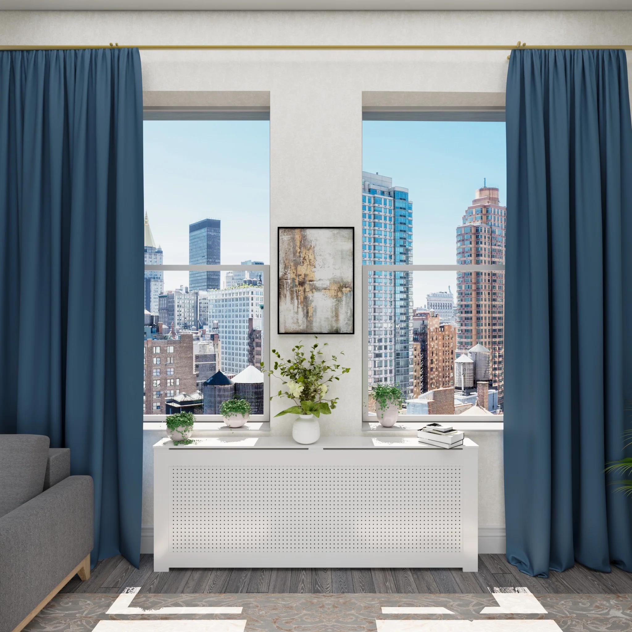 Custom Radiator Covers Made in NYC - ALEXIA Radiator Cabinet - Image 3