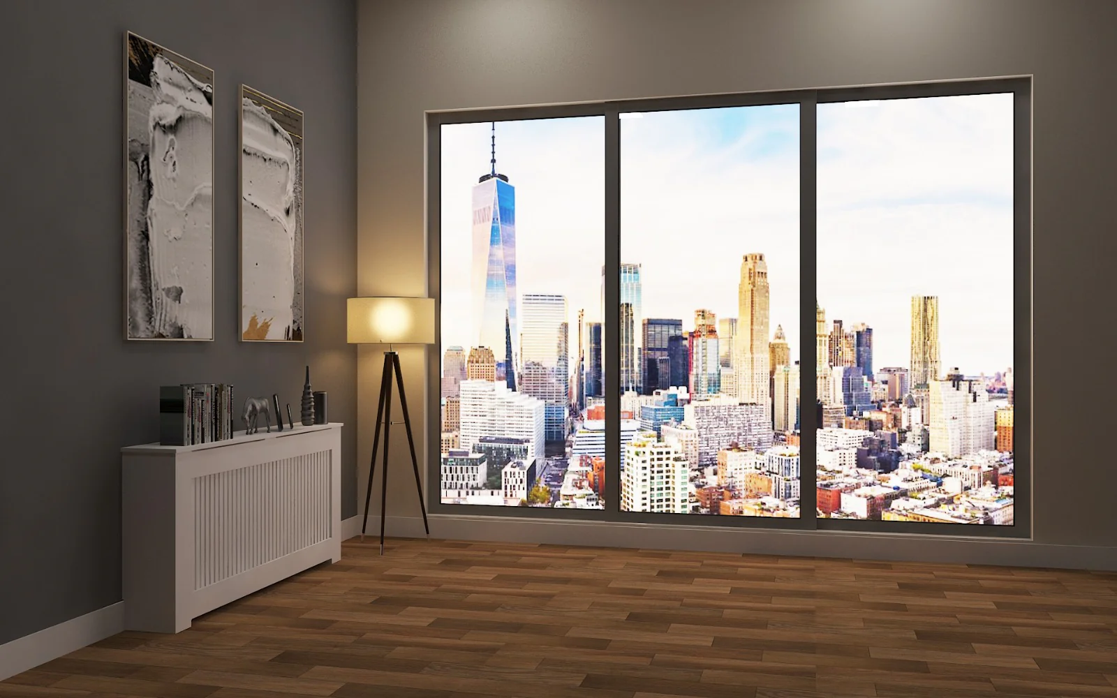 Custom White Radiator Cover NYC - STELLA Modern Heat Cabinet - Image 14