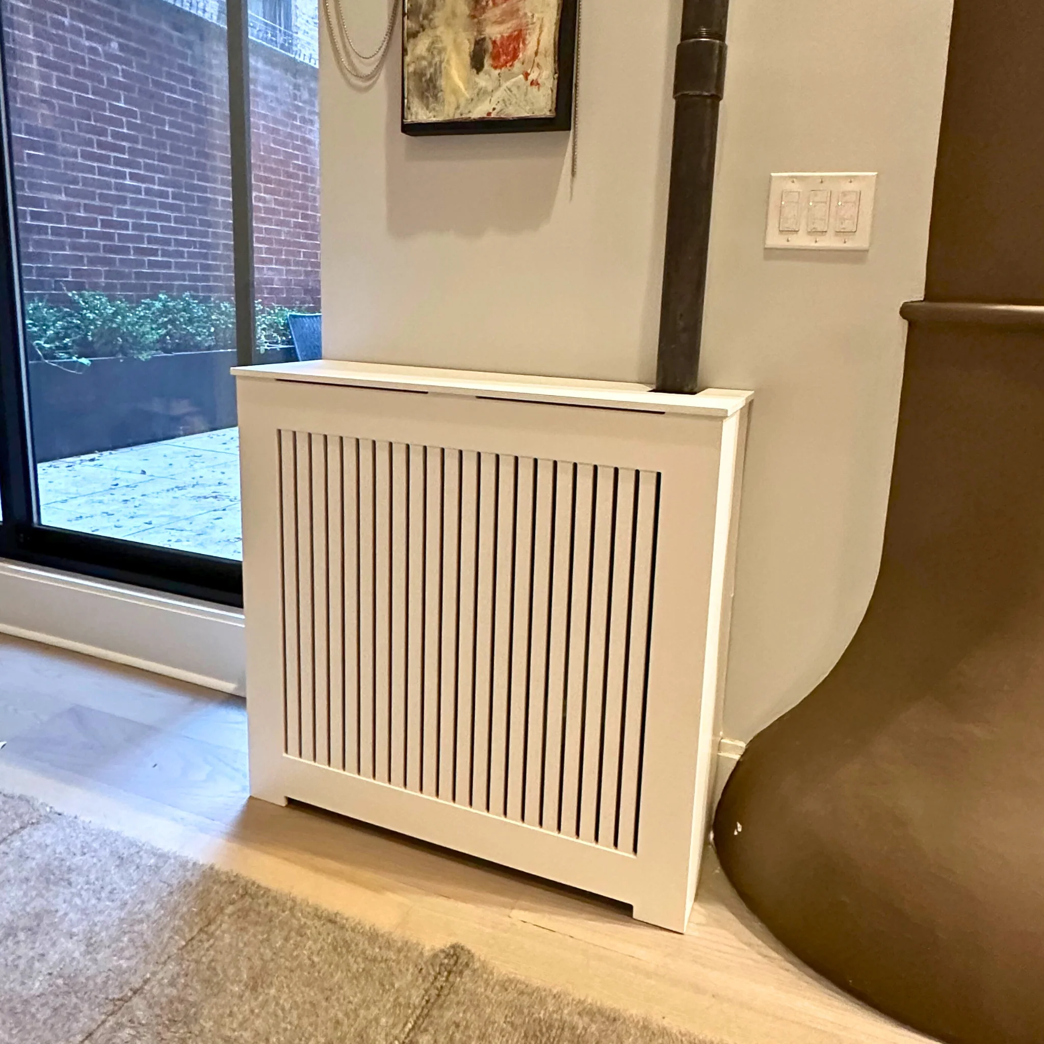 Custom White Radiator Cover NYC - STELLA Modern Heat Cabinet - Image 3