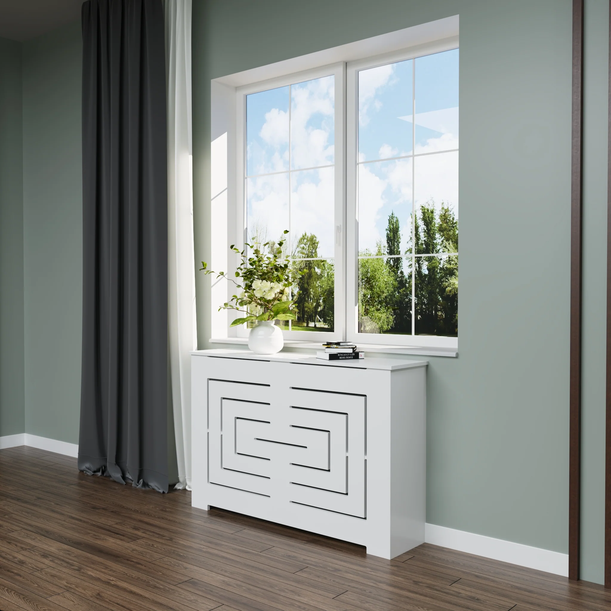 BIANCA White Radiator Cover Cabinet for Modern NYC Interiors - Image 10