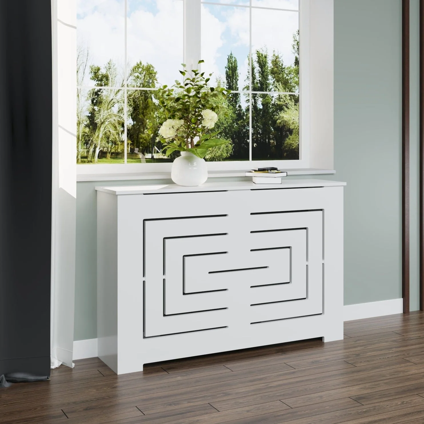 BIANCA White Radiator Cover Cabinet for Modern NYC Interiors - Image 12