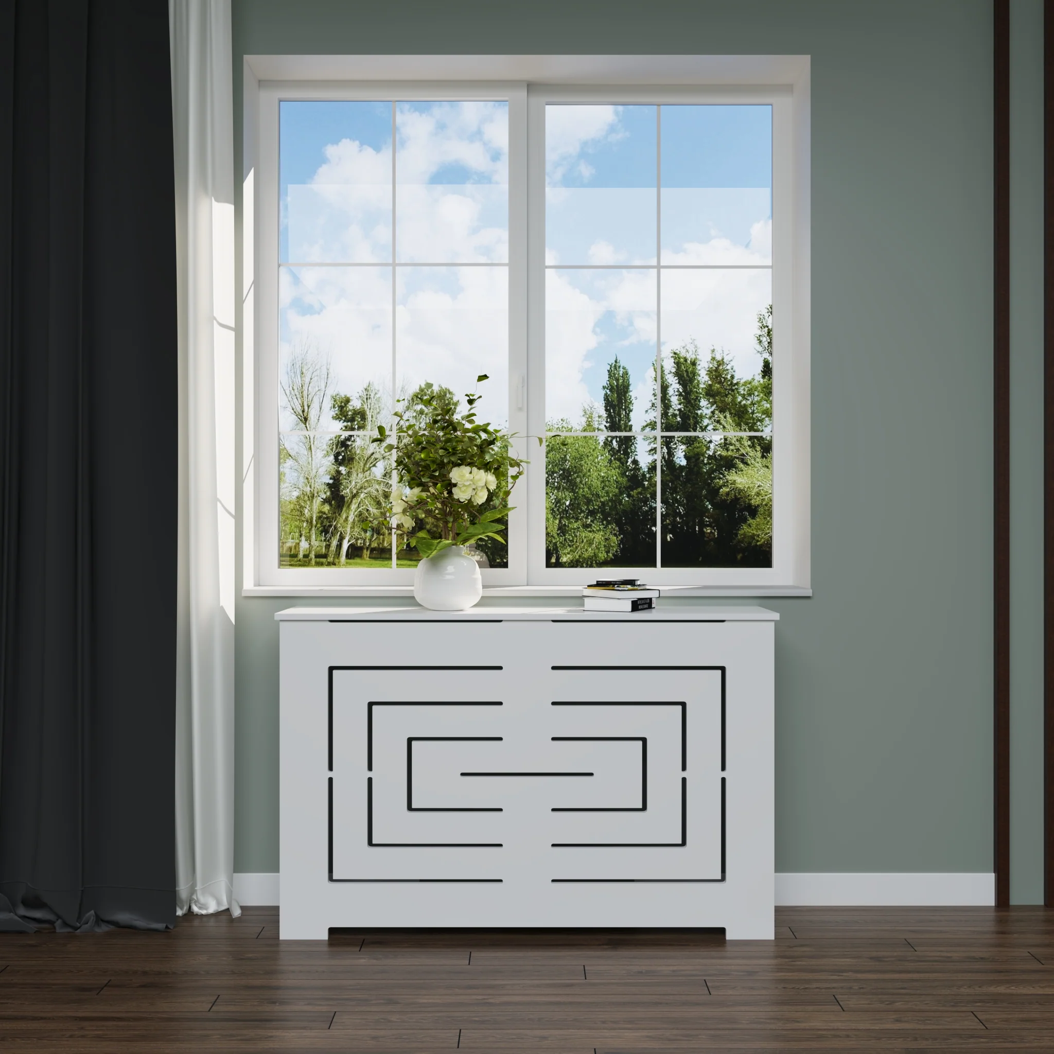 BIANCA White Radiator Cover Cabinet for Modern NYC Interiors - Image 7