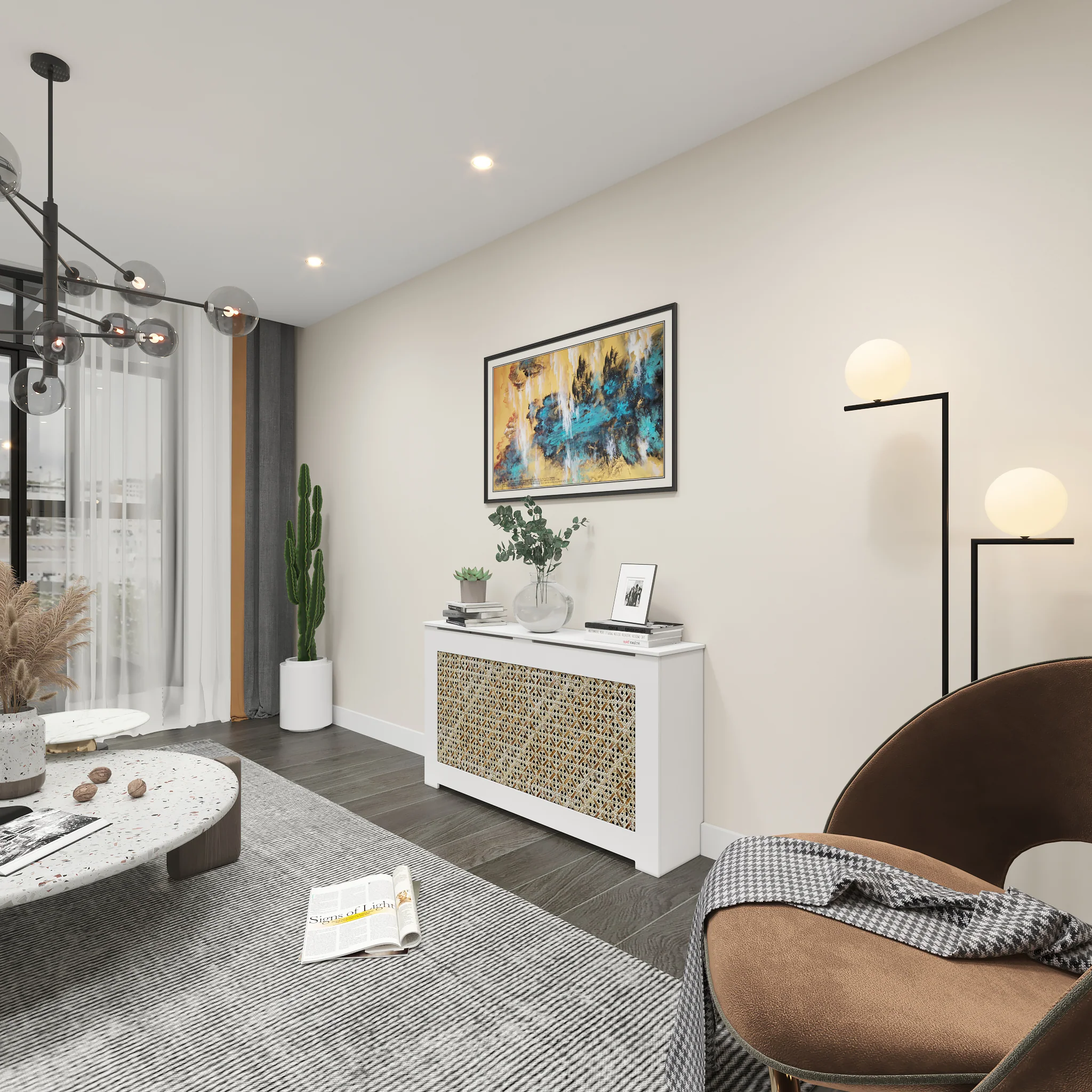 Light Rattan Radiator Cover Cabinet — Custom Made in NYC - Image 4