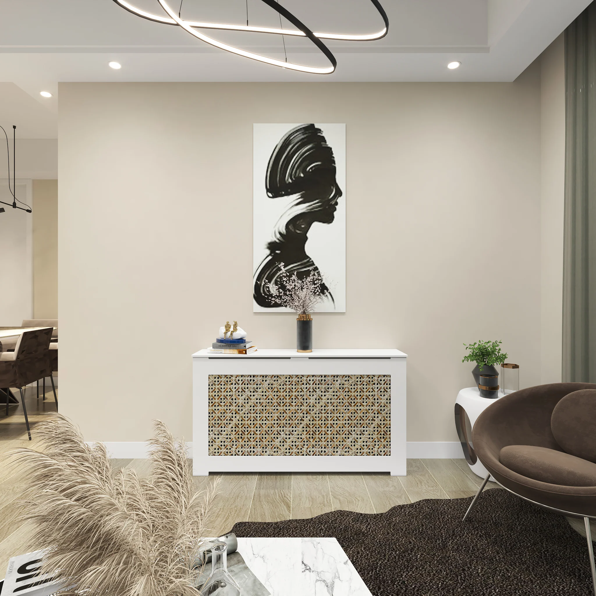 Light Rattan Radiator Cover Cabinet — Custom Made in NYC - Image 6