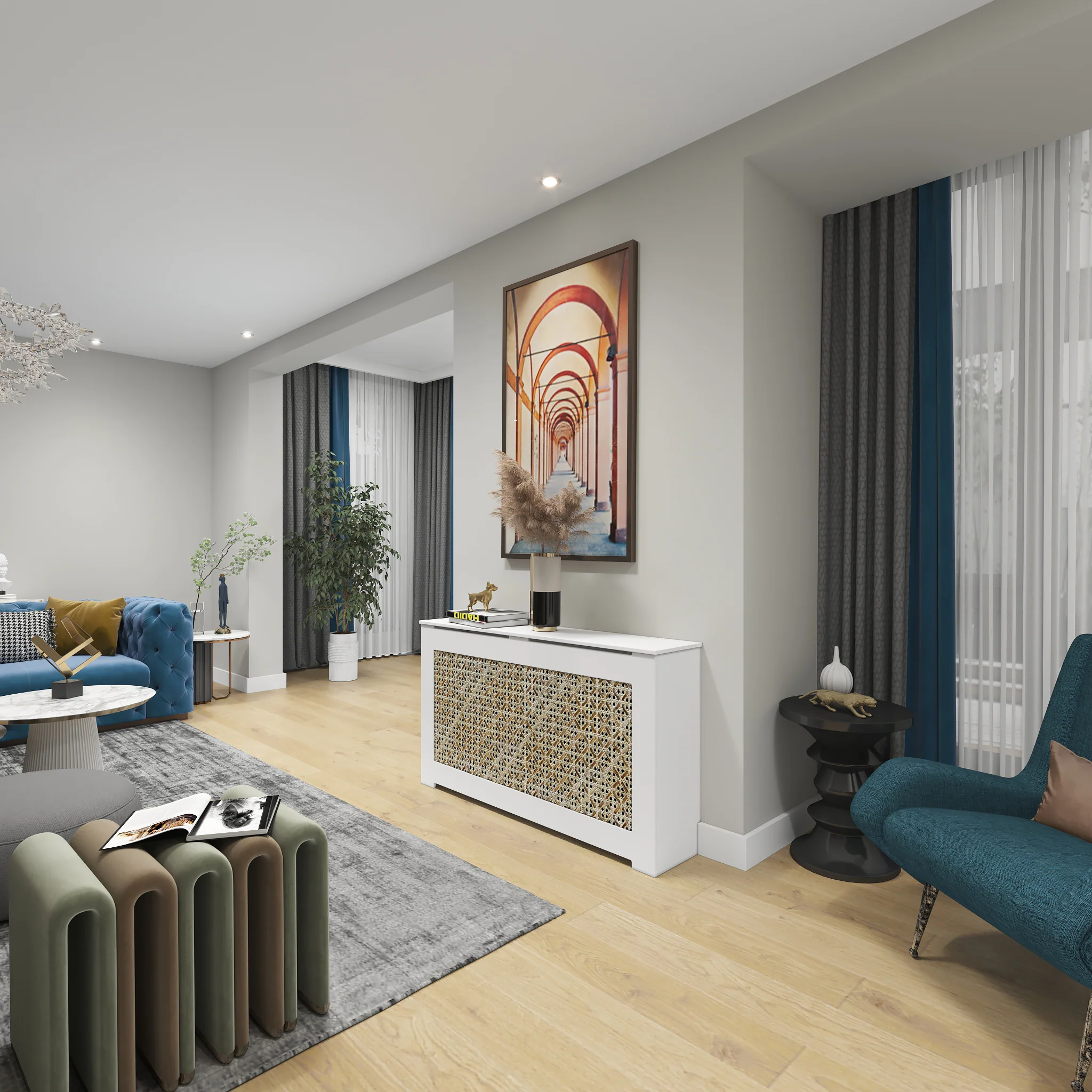 Light Rattan Radiator Cover Cabinet — Custom Made in NYC - Image 7