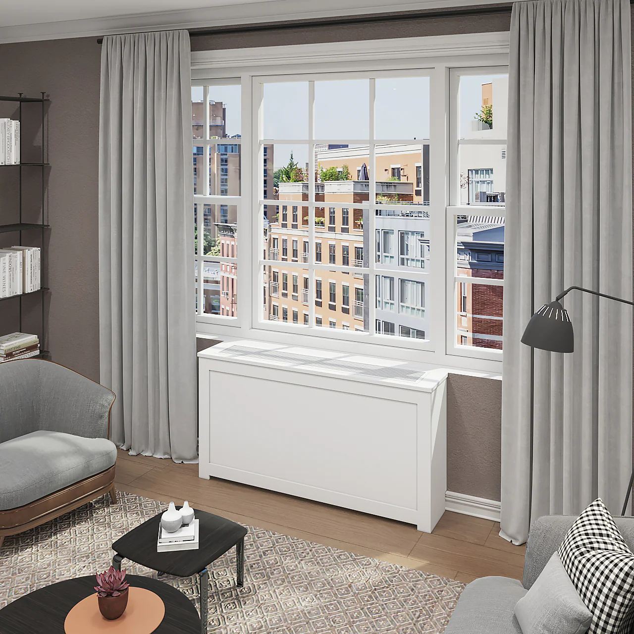 Custom PTAC HVAC Cover Cabinet with Metal Grille in NYC - Image 4