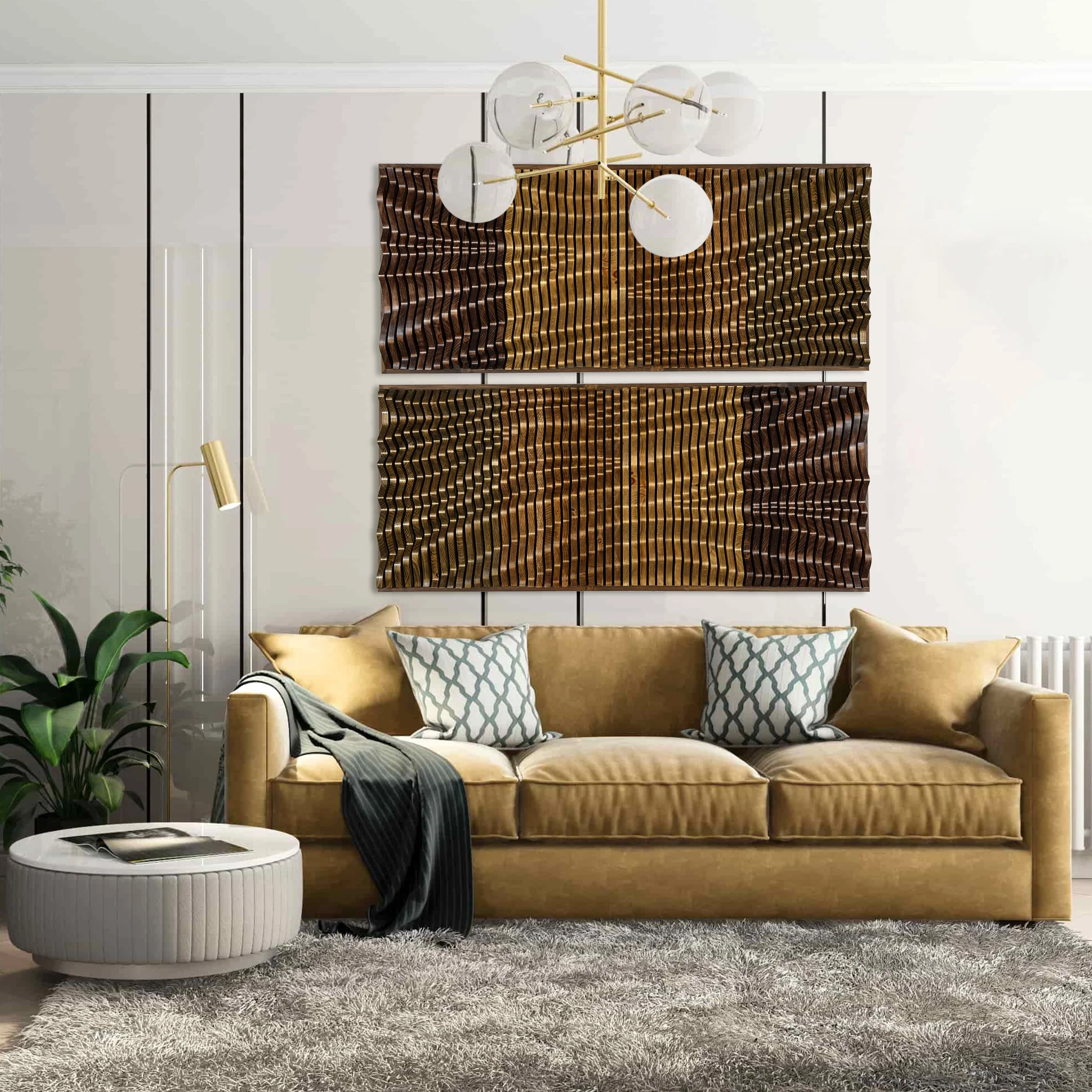 TRAVERSO Wood Wall Art, Parametric Acoustic Panel, Handmade - Image 10