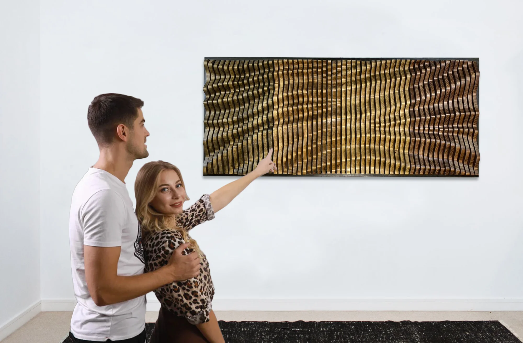 TRAVERSO Wood Wall Art, Parametric Acoustic Panel, Handmade - Image 11
