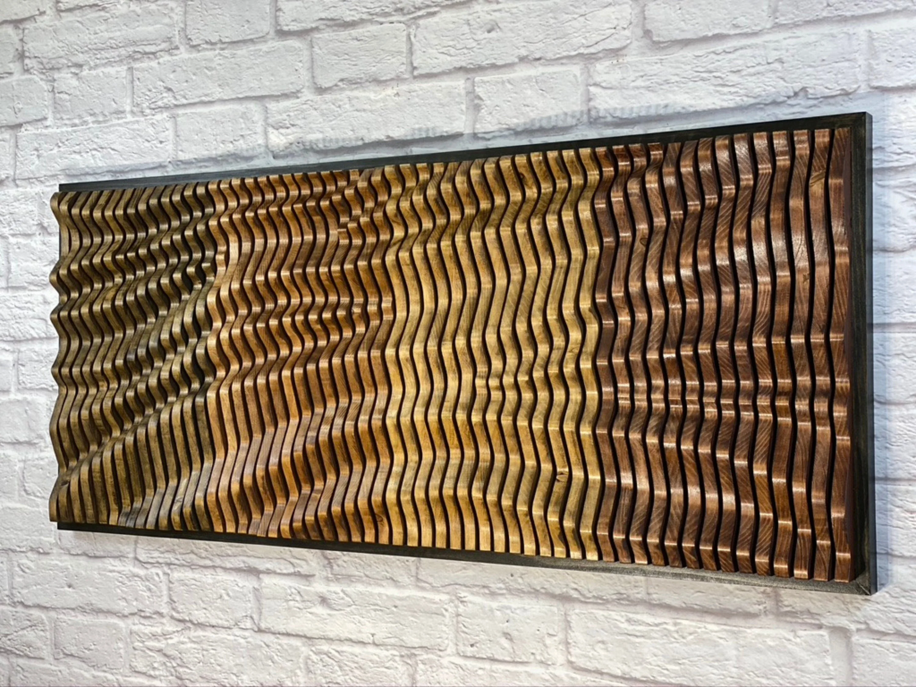 TRAVERSO Wood Wall Art, Parametric Acoustic Panel, Handmade - Image 5