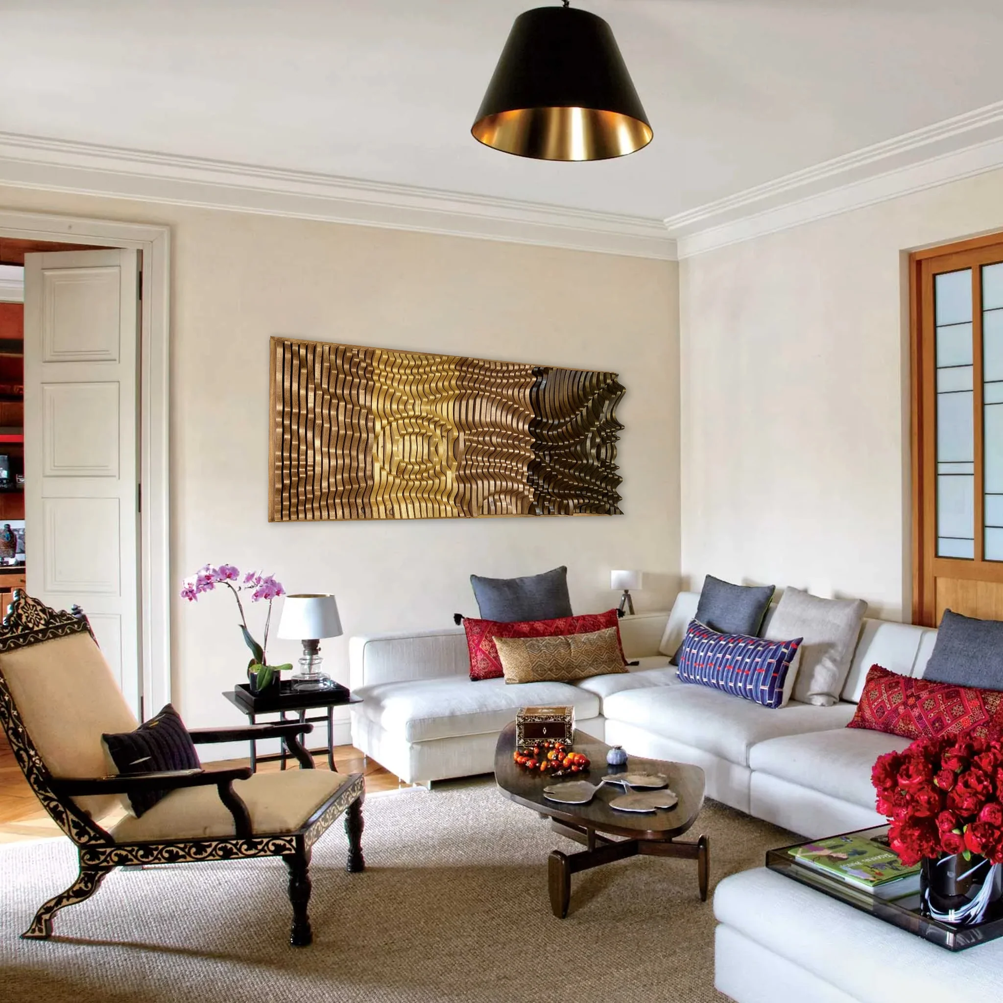 SUNRISE Parametric Wall Art, 100% Solid Wood Acoustic Design - Image 7