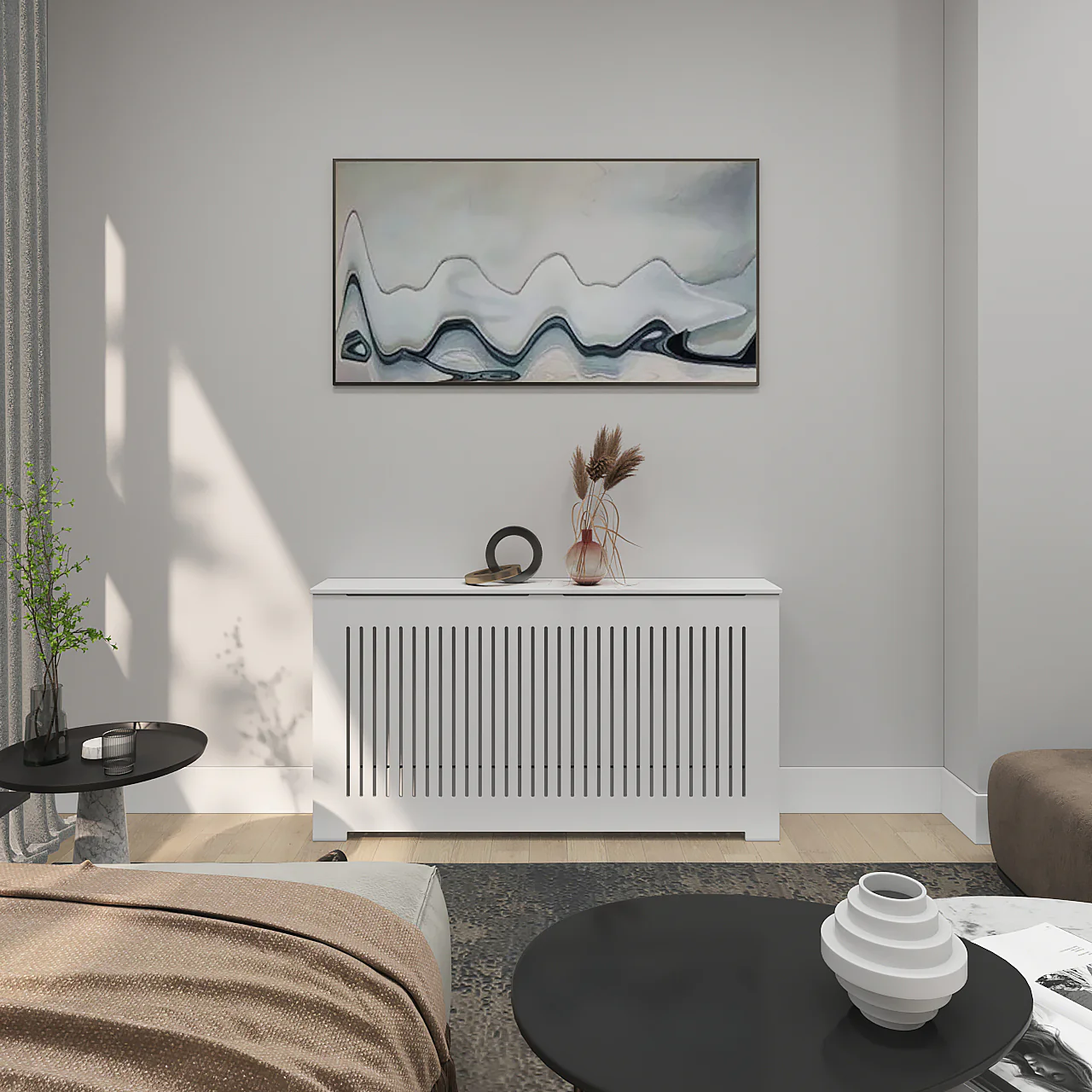Custom Radiator Cover Cabinet in NYC - AURORA Slatted Design - Image 4