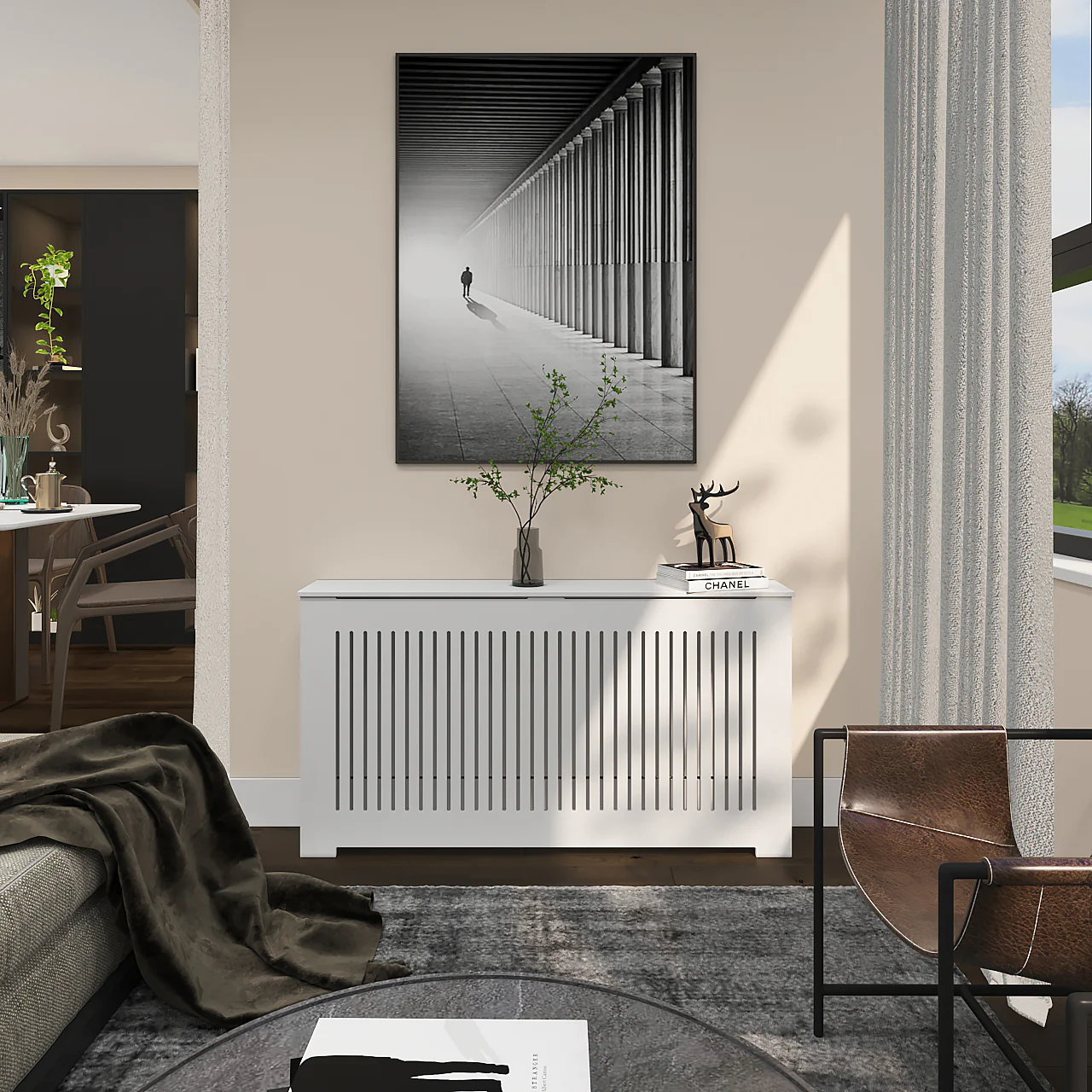 Custom Radiator Cover Cabinet in NYC - AURORA Slatted Design - Image 5
