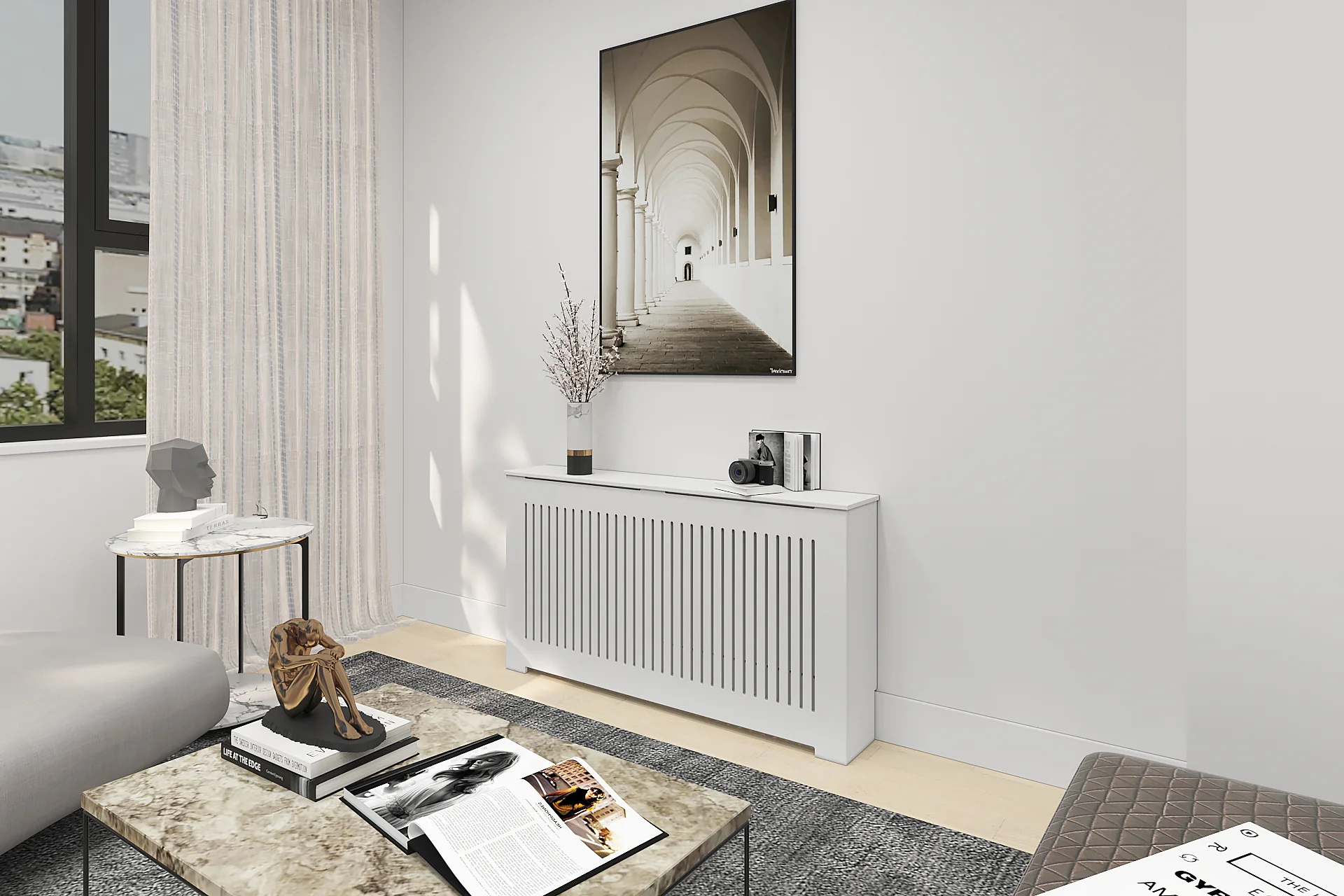 Custom Radiator Cover Cabinet in NYC - AURORA Slatted Design - Image 6
